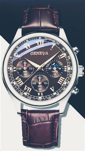 GENEVA High Quality Men's Luxury Belt Fashion Quartz Watch Men Round Business #short