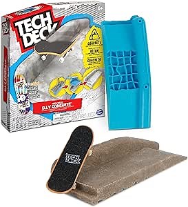 TECH DECK DIY Concrete Reusable Modeling Playset with Exclusive Enjoi Fingerboard, Rail, Molds, Skatepark Kit, Kids Toy for Boys and Girls Ages 6 and up