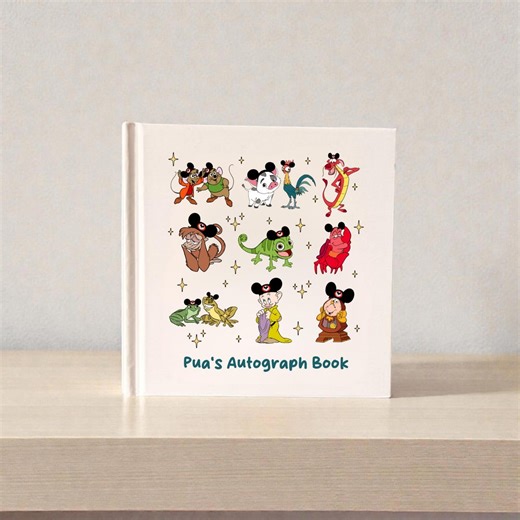 Personalized Disney Sidekicks Autograph Book, Cute Disney Characters Keepsake, Park Trip Gift for Kids - Etsy