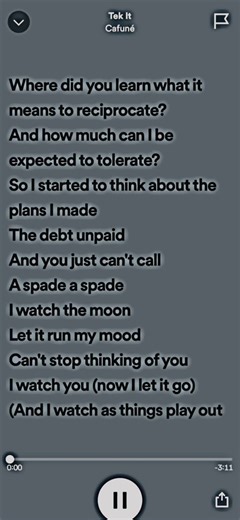 Tek it >>> #spotify #spotifywrapped #spotifyonlyyou #spotifylyrics #lyrics #tekit #songs #music