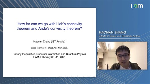 Haonan Zhang：我们能将Lieb's concavity theorem和Ando's convexity theorem应用到何种程度？