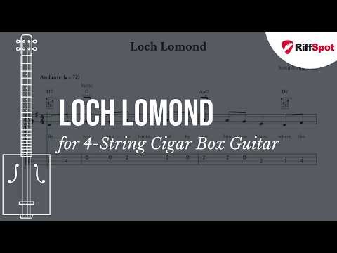 Loch Lomond Easy 4-String Cigar Box Guitar Tab (GDGB Tuning)