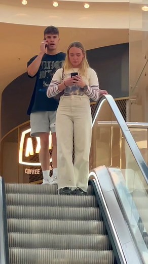 awkward phones calls on the escalator prank! 🤣 #fyp #foryoupage #prank #fypシ