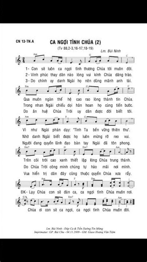 Thánh Vịnh 88 - Bè 2- Ca Ngợi Tình Chúa 2-Đáp Ca Chúa Nhật 13 Thường Niên A | Lm Bùi Ninh |Thanh Vân
