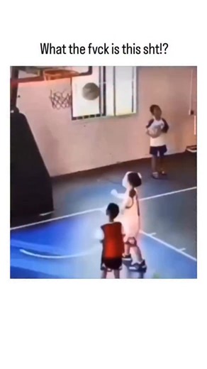 Enter11Verse on Instagram: "Instagram shares a 46-second edited video of a children's basketball training session in a school gym, overlaid with blue energy auras around participants and floating math equations like integrals and exponents, amplifying its surreal, chaotic absurdity to match the author's shocked caption. Humorous replies focus on visual gags, such as one user asking if a brown spot is "poop" (confirmed affirmatively by the author) and another joking it "started the epidemic-pande