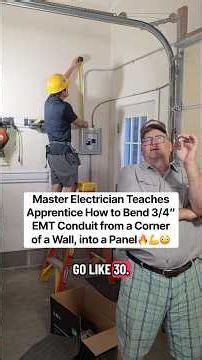 Master Electrician Teaches Full Process to Apprentice how to Bend 3/4” EMT by Hand, Thoughts?