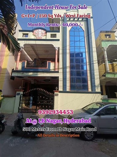 medium budget independent House For Sale,At@ LB Nagar, Hyderabad 📱9392934453