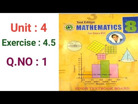 #Maths Class 8 | Unit 4 | Exercise 4.5 | Q 1 | Sindh Textbook board
