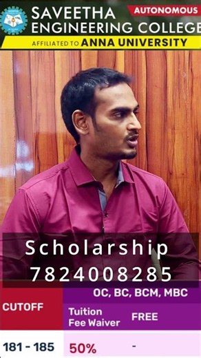100 % Scholarship | Saveetha Engineering College | High Cutoff Students | TNEA 2026 | Alex Maths