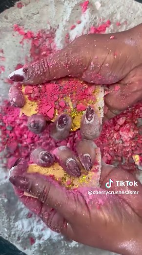 Damp Cornstarch “Pie” with CS sprinkles #oddlysatisfying #cherrycrushesasmr #trending #asmrsounds #crush #tiktoker #cornstarch