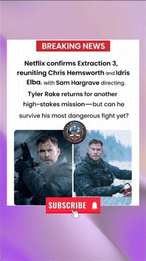 Extraction 3 is CONFIRMED – Hemsworth & Idris Elba Return! 🔥 #Extraction3 #ChrisHemsworth #Netflix