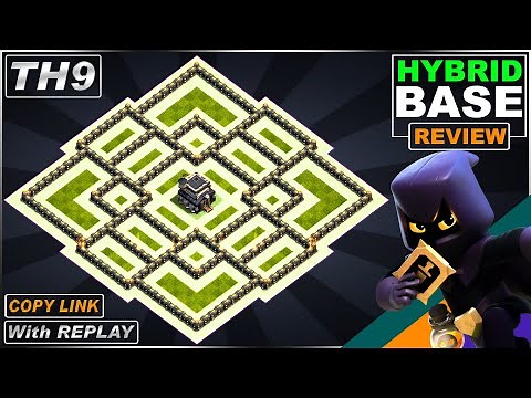 New BEST!! TH9 Base with Replay | COC TH9 Farming/Trophy/Hybrid base link | Clash of Clans