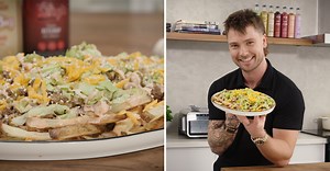 Frites garnies style cheeseburger