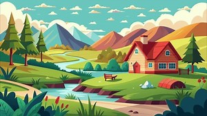 clip-3577636649-beautiful-cartoon-natural-landscape-motion-animation ...