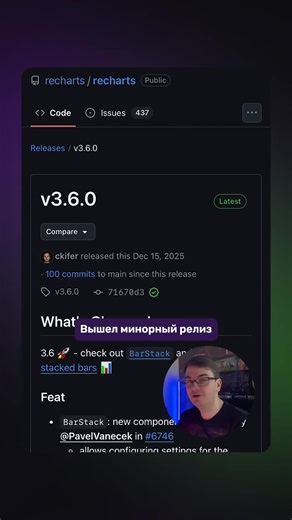 PurpleSchool on Instagram: "Вышел Recharts v3.6 — библиотека для работы с графиками! #recharts #react #reactjs #javascript #js #typescript #ts #frontend #devnews"