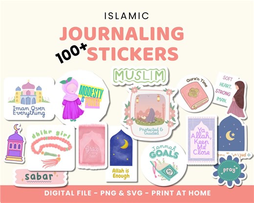 100  Islamic Stickers Bundle | PNG   SVG | Digital Planner & Printable Ramadan/eid Stickers - Etsy