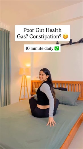 Kamya | Yoga Teacher on Instagram: "Acidity & Constipation routine ✅ Your lifestyle impacts your gut health directly, so add fiber rich foods, probiotics, fruits, vegetables & healthy fats 😁 Also, sleep on time, manage stress, move your body daily, do pranayama - your nervous system & gut health are directly connected so take care ❤️ Do this simple yoga for digestion & stomach health, natural digestion & gut health yoga 🧘‍♀️ Share this easy yoga for better digestion 🤭 #yogaforconstipation #gu