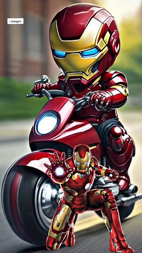 Superheroes Riding a Motorcycle - Animated Cartoon Characters