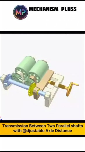 Mechanism ! 3d ! Mecnical on Instagram: "Transmission between two parallel shafts with adjustable axle distance #mechanic #mechanism #mechanical #mechanical_engineering #mechaunion #science #technology #knowledge"