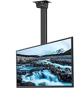 Electric TV Ceiling Mount - Fits 32-75 Inch Motorized TV Stand, 360° Manual Rotation TV Lift, Adjustable Ceiling TV Mount Bracket, with Remote Control Motorized TV Mount