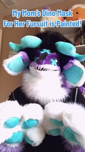 Her Dino Mask Turned Out So Pretty!! We Painted Together And It Was Such A Fun Bonding Experience :D #dinomaskmaker #dinomask #dinomaskfurry #dinomaskfurryfandom #dinomaskfyp #dinomasktiktok #dinomaskfursuit #fursuit #furryfandom #fursuitmaker #dinomaskfursuiter #furry #furrytiktok #furryfyp #fursuiter #dinomaskfursuitmaker