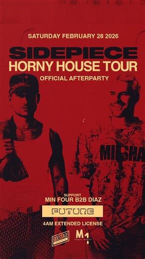 FUTURE on Instagram: "MAJOR EVENT ALERT: @sidepiece back at Future on the H💋ORNY HOUSE TOUR - Saturday, February 28 🚀 Sign up for the First Access Code to the pre-sale using the link in our bio Presale goes live Thursday, Feb 12 @ 12pm General sale goes live Friday Feb 13 @ 12pm Hurry to secure your spot as this event is guaranteed to fill up FAST! ❗️"