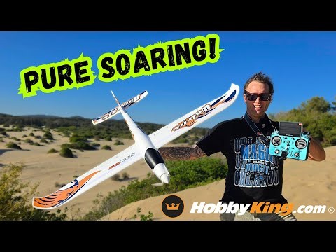20 Knot Winds & No Throttle! H-King Walrus 1400mm Slope Soaring Advanture in the Sand Dunes