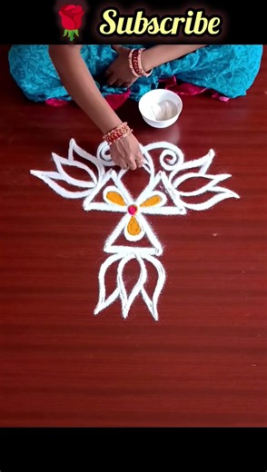 Simple daily use rangoli 🌺🌺#trendingshorts #viralvideo #shorts @deepascuterangoli2824
