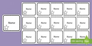 Editable Star Themed Peg Labels