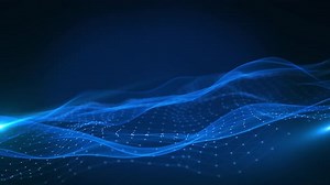 Wave Technology Digital Network Background with Blue Digital Dots Cyberspace and Technology Digital