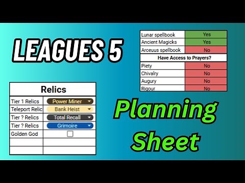 Leagues 5 Planning Sheet!
