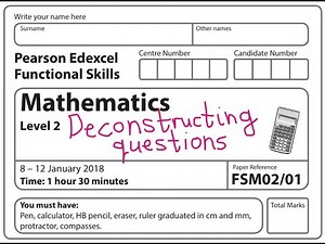 Deconstructing questions Functional Skills maths Using questions from L2 January 2018 Edexcel