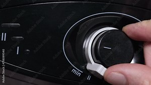 Electric boiler control panel for hot water heating. Close up view. Turn maximum mode for fast heating.