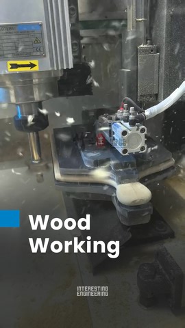 A CNC machine cuts and shapes wood into a tray with precise contours. Delivers consistent results with minimal manual work.🎥: bamboo_artisan.zhang / IG