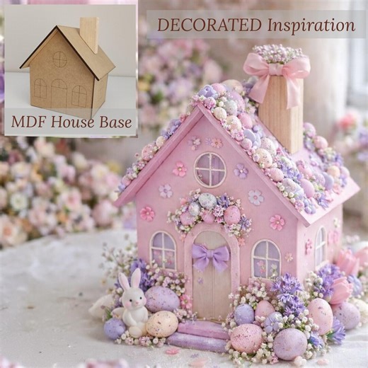 Mdf House Blank, Easter Diy Cottage Base for Spring Decor, Paintable Easter House for Table Centerpiece, Flower Decoration, Gift Idea - Etsy
