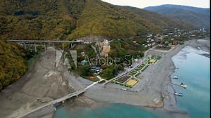 Ananuri castle complex on the Aragvi River in Dusheti Municipality Georgia