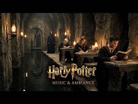 Study With Me at Hogwarts | Harry Potter Dungeon Study Ambience, Lantern Light & Deep Focus