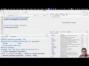 Install and load packages in R studio quantmod and tseries