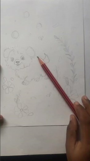 cute dog sketch drawing 💗😘#drawing #arttutorial