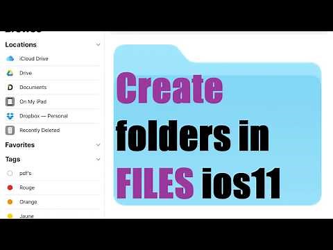 How to create folders in FILES ios 11 IPAD/IPHONE