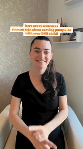 4.8K views · 52 reactions | carving pumpkin ASL sentences! there are several different ways you can sign these sentences! #deaf #halloween #pumpkin #carvingpumpkins #deafcommunity #deafawareness #deafculture #deafworld #deafbaby #hardofhearing #asl #americansignlanguage #cochlearimplant #nucleus7 #n7 #audiology #earlyintervention | Emilee Segura | Facebook