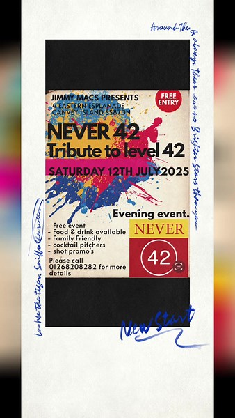 This weekend, Jimmys Macs Canvey Island is set to deliver an unforgettable experience filled with a whole weekend of live entertainment! 🎶 Join us on Saturday night for an exhilarating performance by Never 42, a fantastic tribute band to Level 42 that will transport you back to the vibrant 80s and 90s. This talented four-piece group is sure to get you on your feet and dancing the night away 💃🏽 Then, on Sunday, July 13th, prepare for a spectacular double feature! We’re thrilled to welcome Bill