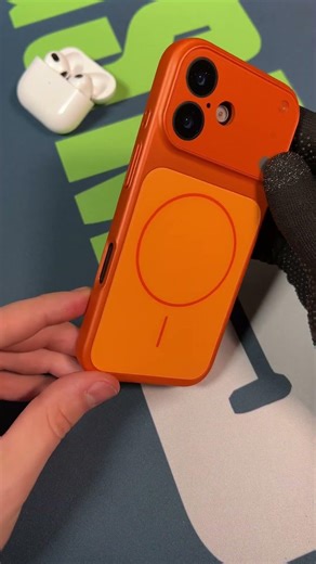 Coque MagSafe avec Verre trempé Caméra Orange iPhone 17 #smartphone #phonecase #Apple