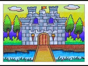 HOW TO DRAW CASTLE DRAWING FOR KIDS | GAD KILLA DRAWING | FORT SCENERY DRAWING STEP BY STEP TUTORIAL