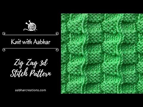 Zig Zag 3d Knitting Stitch - Easy and Fancy Beginner Friendly Knitting Pattern Tutorial