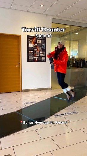 Only in Iceland can you shop in two continents at once 🤯 📍 SAVE this for your next visit to Iceland! 🇮🇸 This is the Bonus Supermarket located in the Sunnumörk Shopping Center which is located in the town of Hveragerði and it sits right where the North American and Eurasian tectonic plates pull apart…. so you can actually see that divide while shopping for snacks 🛒 When the store was being built in the early 2000s, workers discovered a deep fissure running through the site, part of the Mid-A