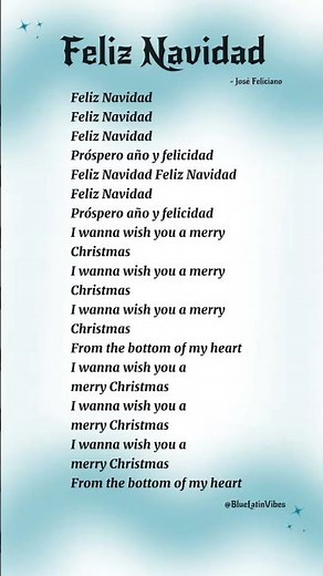Feliz Navidad - José Feliciano (Lyrics) #feliznavidad #josefeliciano #latinmusic #latino #spanish