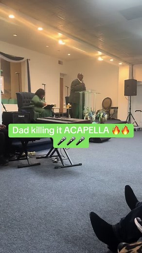 Dad Singing Acapella at Sunday Church Service