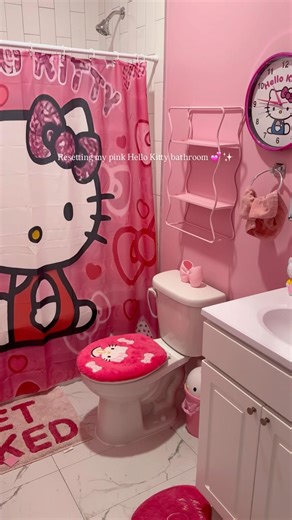 Hello Kitty Bathroom Reset 🐱💗 | Pink Home Transformation & New Decor