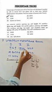 TNPSC MATHS | TNUSRB MATHS | SSC MATHS | PERCENTAGE TRICKS
